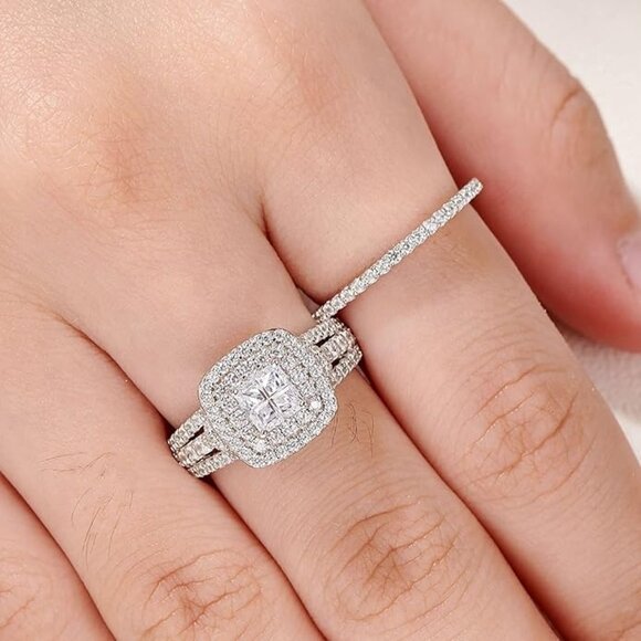 💍 0.5ct CZ Bridal Set – 925 Sterling Silver - Picture 3 of 6